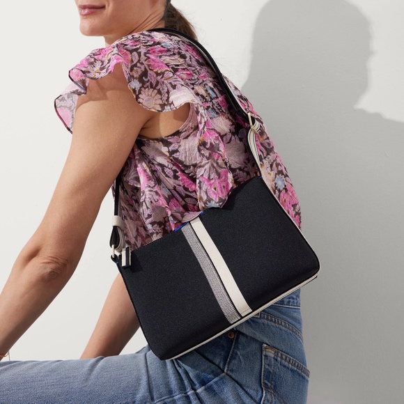 Rothy's Handbags - Rothy's Casual Crossbody Purse Black/Ivory Stripe Bag